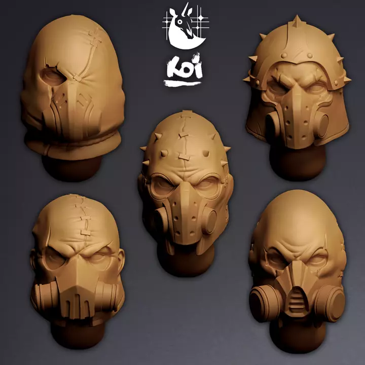 Black Breath Cultists - Miniature Heads 3D print model_0