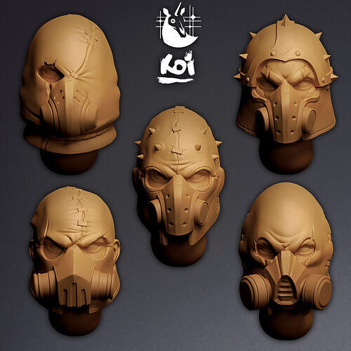 Black Breath Cultists - Miniature Heads 3D print model