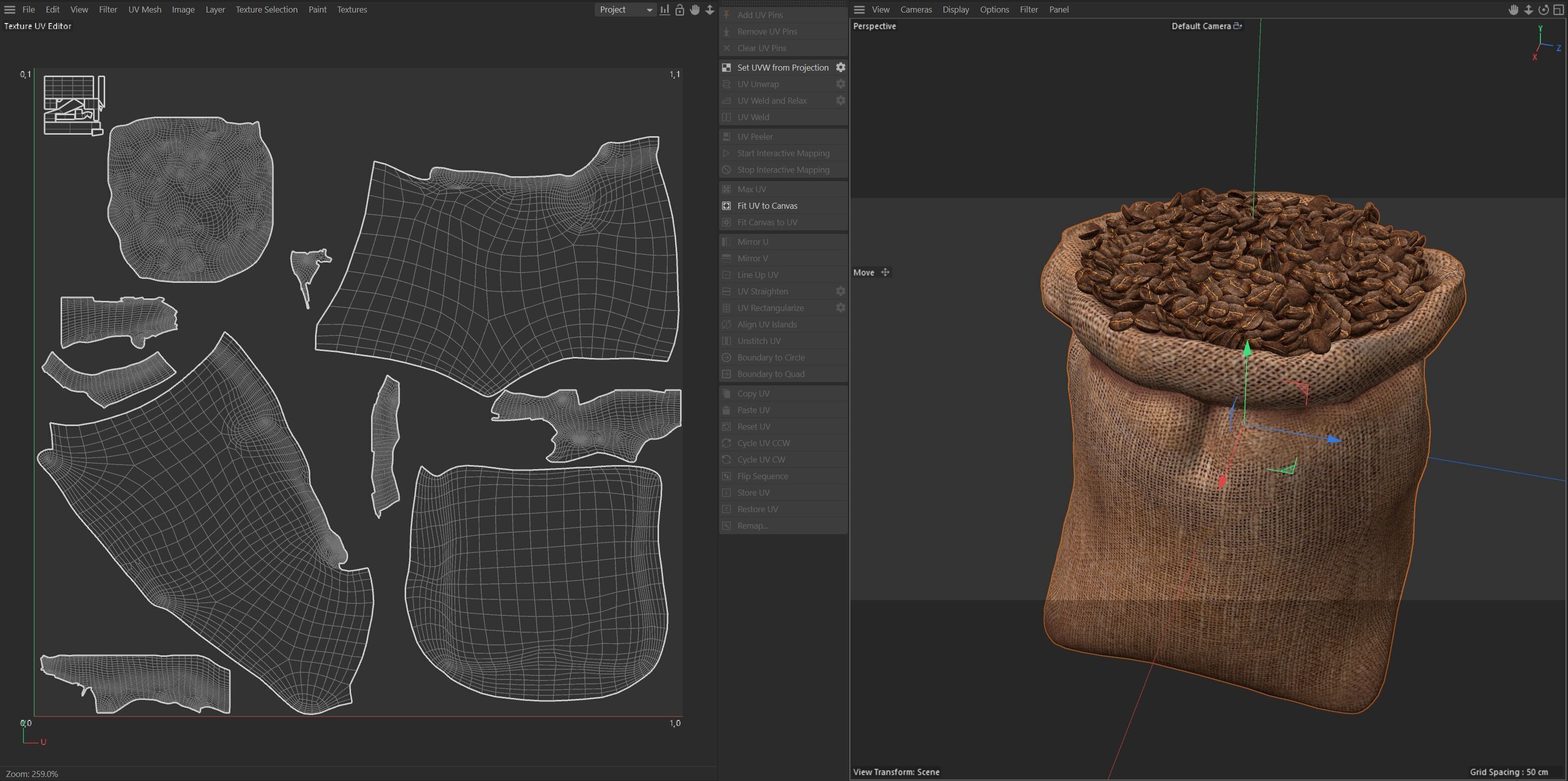 Coffee sack  Low-poly 3D model_7