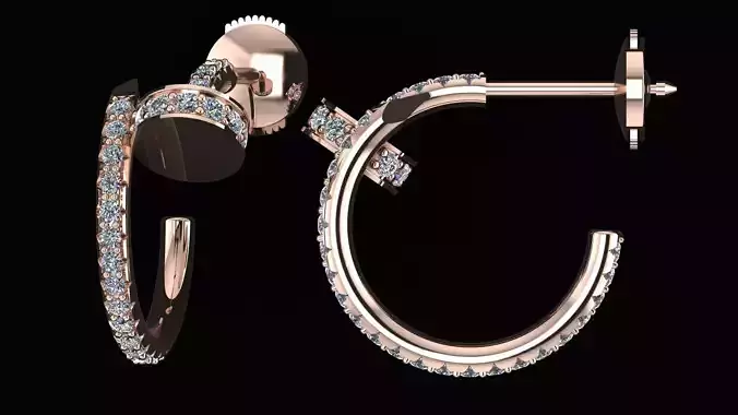 Juste un Clou hoop earring 3d printing model