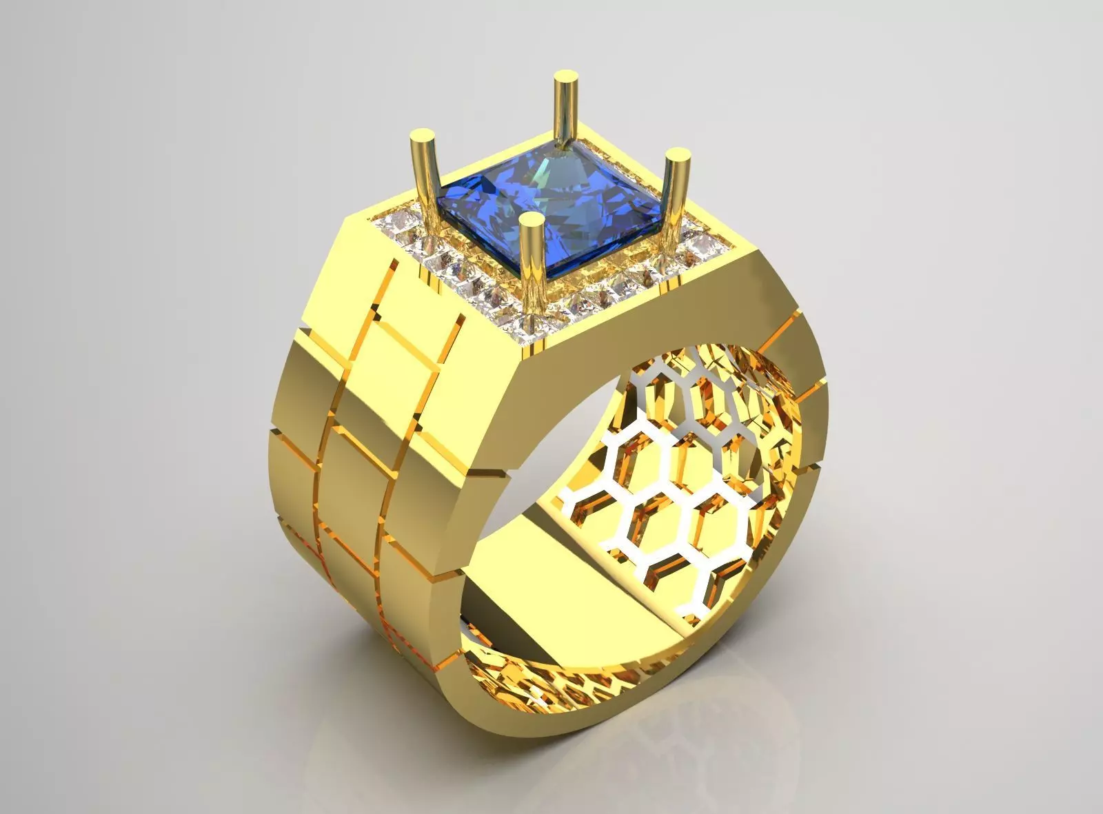 Yellow Gold Man Ring mr0201 3D print model