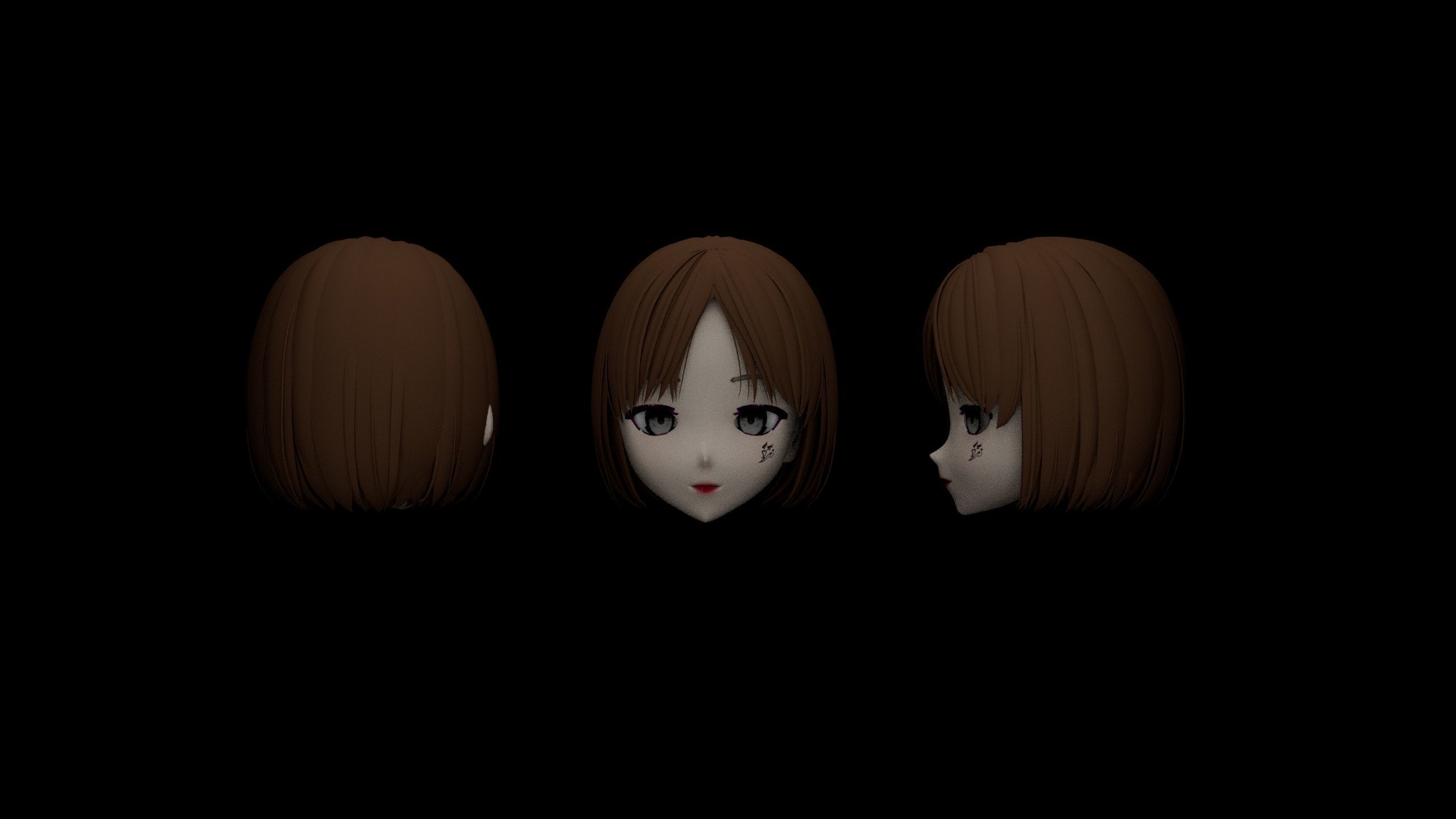 Hair pack 25 PLUSE  Stylized Anime Hair Models  Game Ready Pack Low-poly 3D model_22