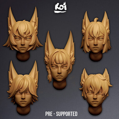 Fenrari - Miniature Heads 3D print model