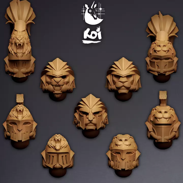 Aeternum Pridemarchs - Miniature Heads 3D print model_0
