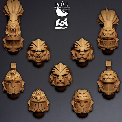 Aeternum Pridemarchs - Miniature Heads 3D print model