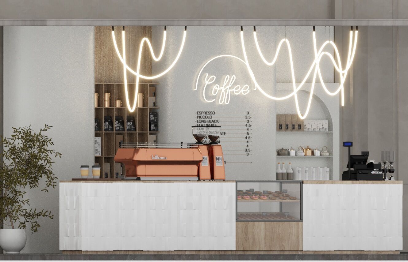 Ultimate Coffee Bar Collection  5 in 1 Interior Scene Bundle 3D model_1