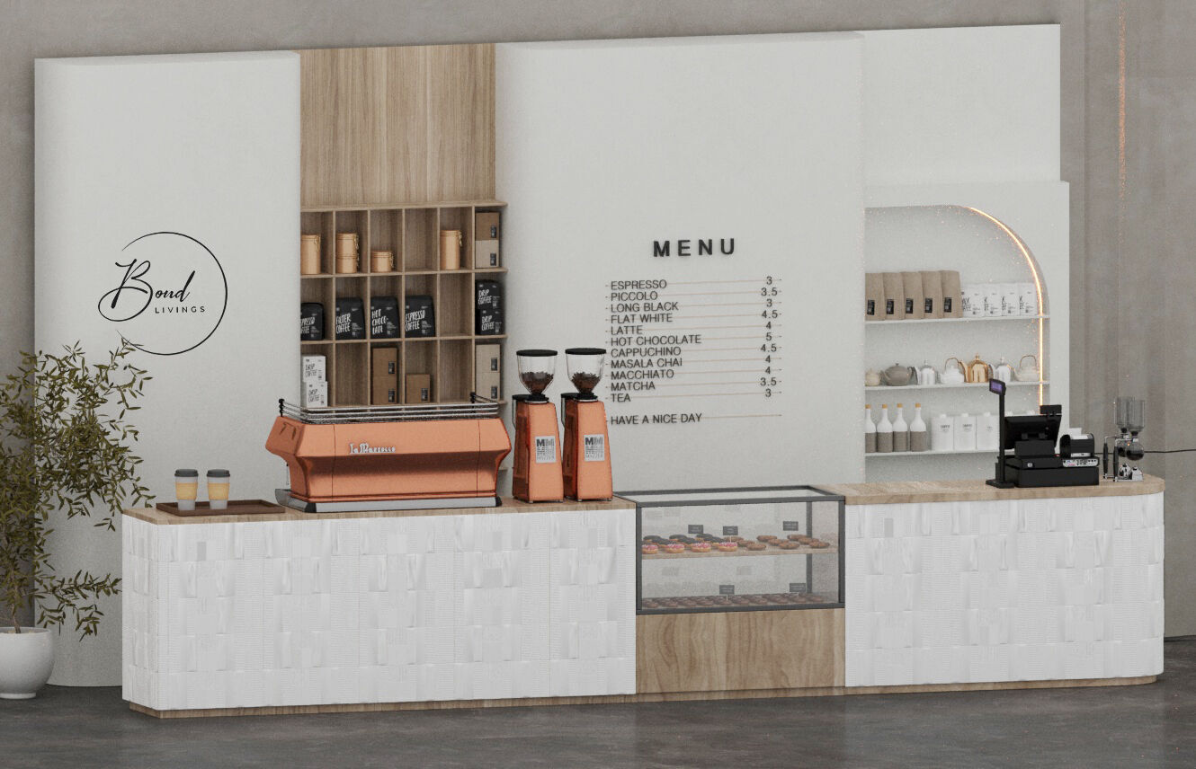 Ultimate Coffee Bar Collection  5 in 1 Interior Scene Bundle 3D model_8