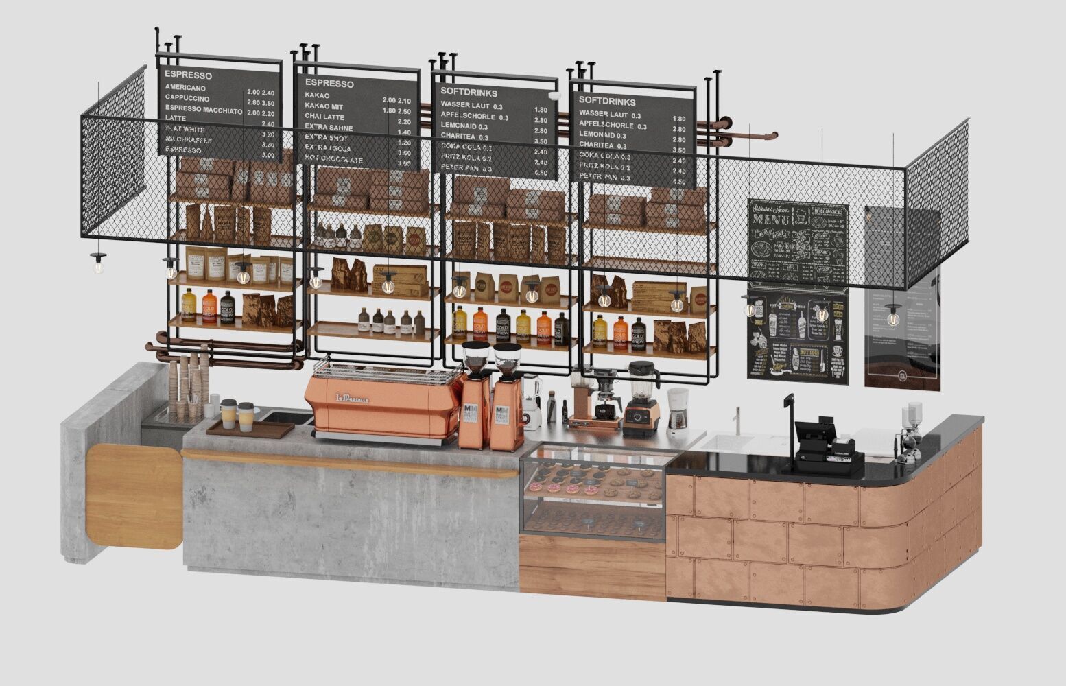 Ultimate Coffee Bar Collection  5 in 1 Interior Scene Bundle 3D model_5