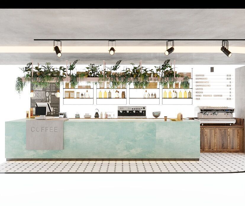 Ultimate Coffee Bar Collection  5 in 1 Interior Scene Bundle 3D model_7