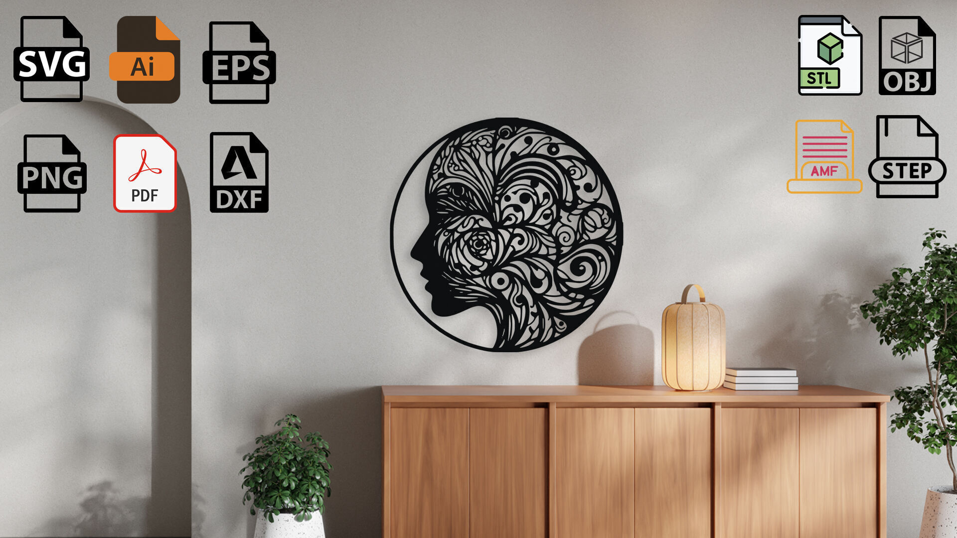 Mindful Silhouette Wall Decor 3D model_2