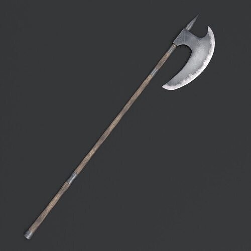 Medieval Two Handed Battle Axe Low-poly 3D model