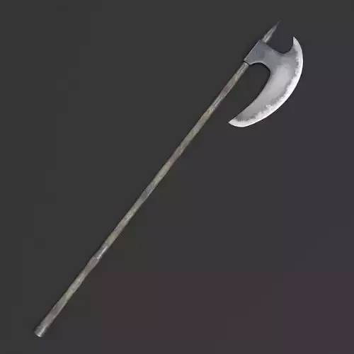 Medieval Two Handed Battle Axe Low-poly 3D model