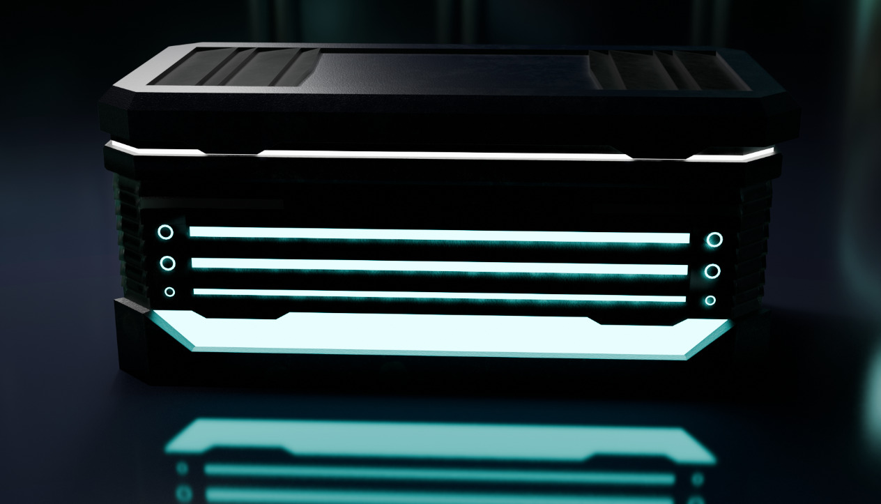 Cyberpunk Tron Crate Low-poly 3D model_9