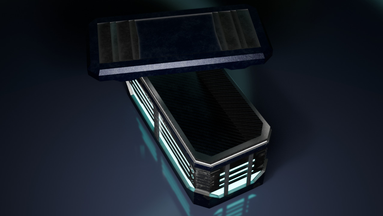 Cyberpunk Tron Crate Low-poly 3D model_4