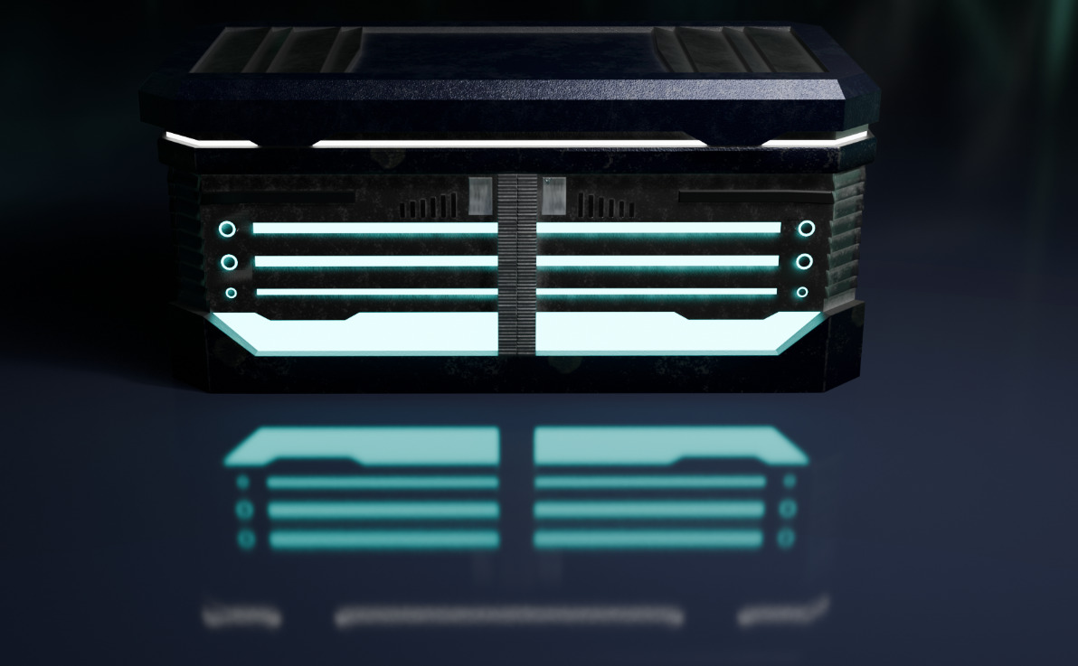 Cyberpunk Tron Crate Low-poly 3D model_10