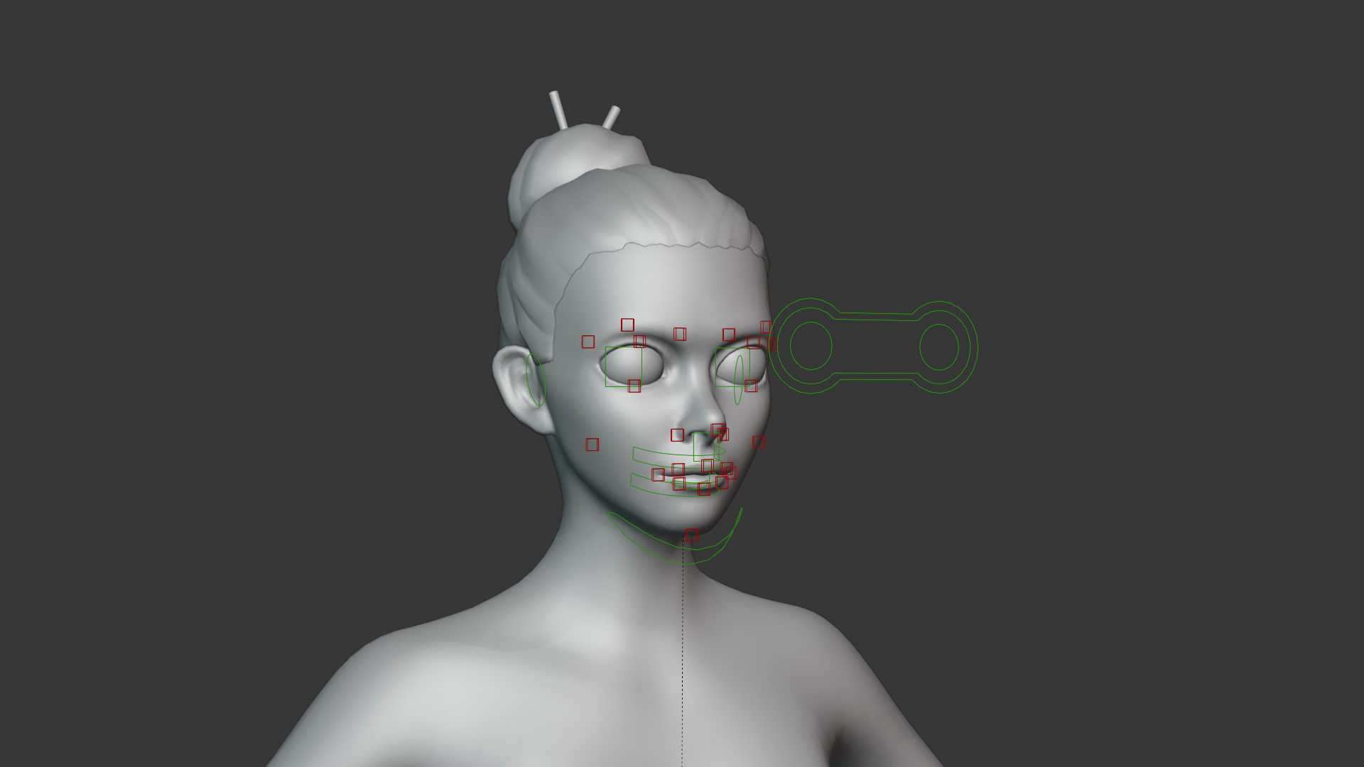 Stylized Female Body Base IK FK Rig Face Rig Animation Ready Low-poly 3D model_22