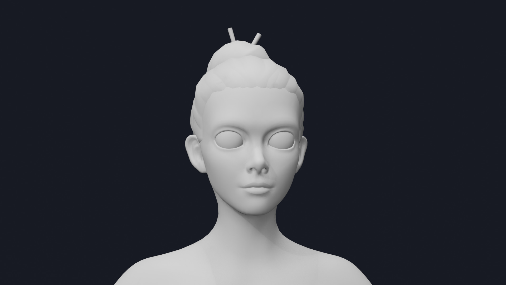 Stylized Female Body Base IK FK Rig Face Rig Animation Ready Low-poly 3D model_8