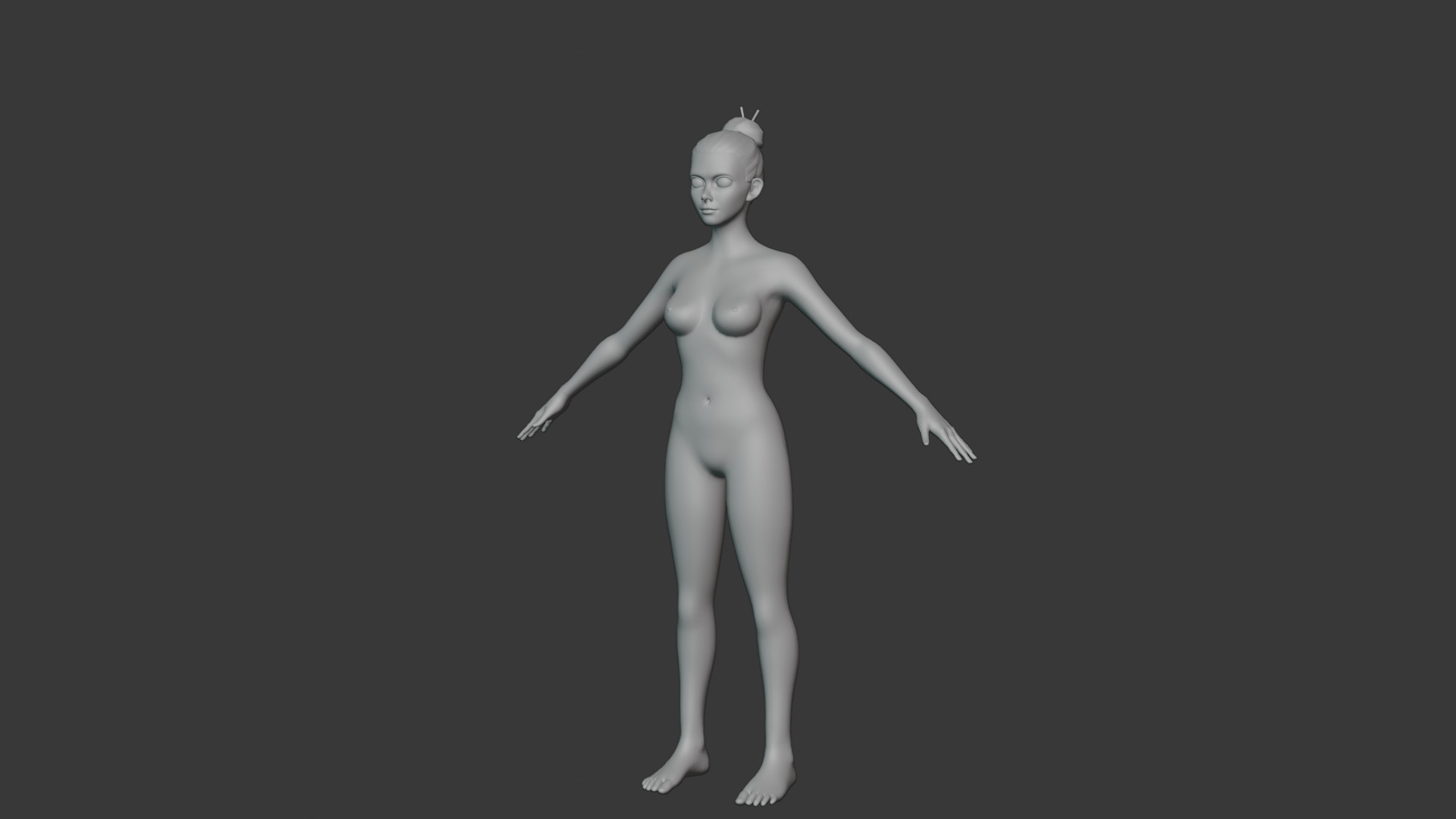 Stylized Female Body Base IK FK Rig Face Rig Animation Ready Low-poly 3D model_16