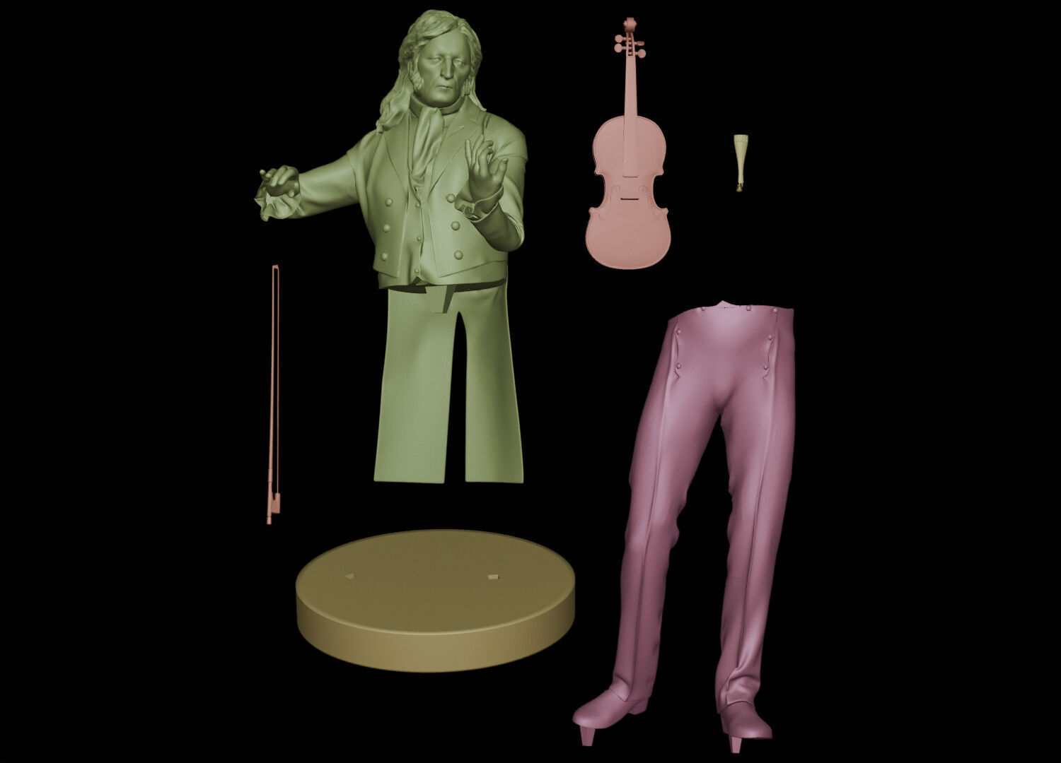 Violinist 3D print model_10