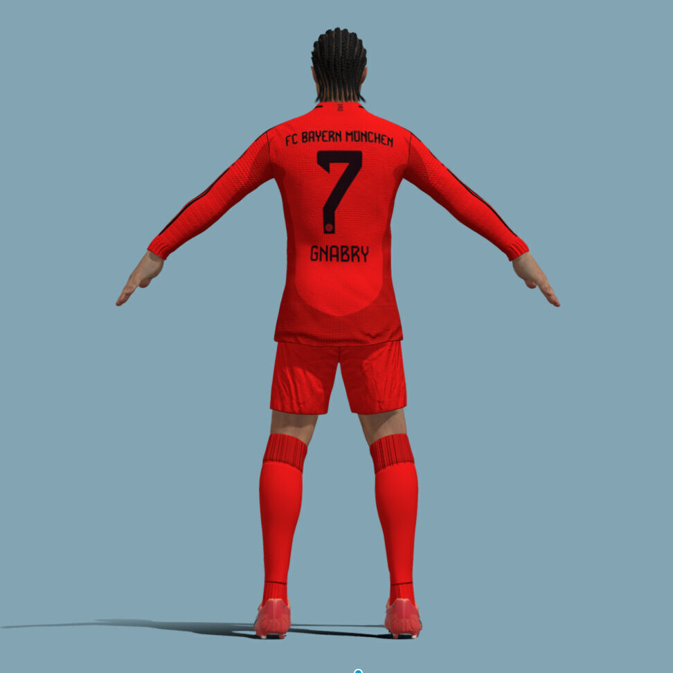 T-Pose Rigged Serge Gnabry Bayern Munich 24-25 3D model_2