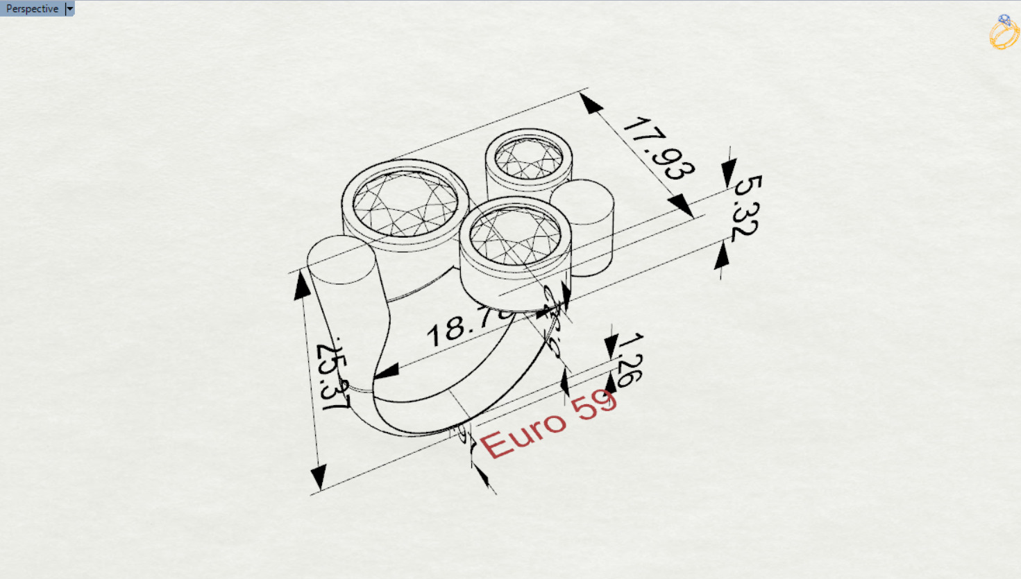 Women gold Ring jr00150 3D print model_20