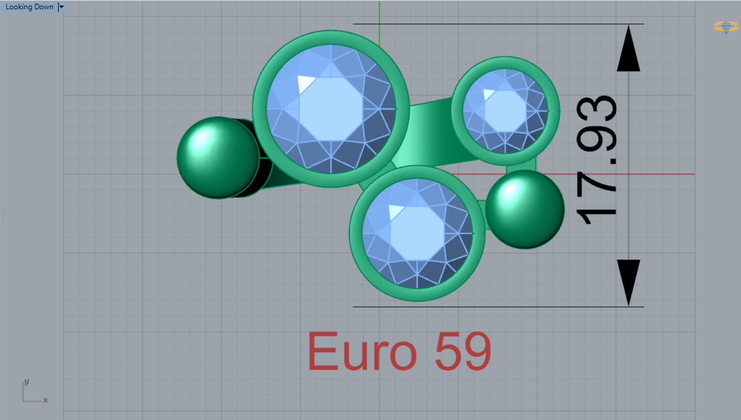 Women gold Ring jr00150 3D print model_9