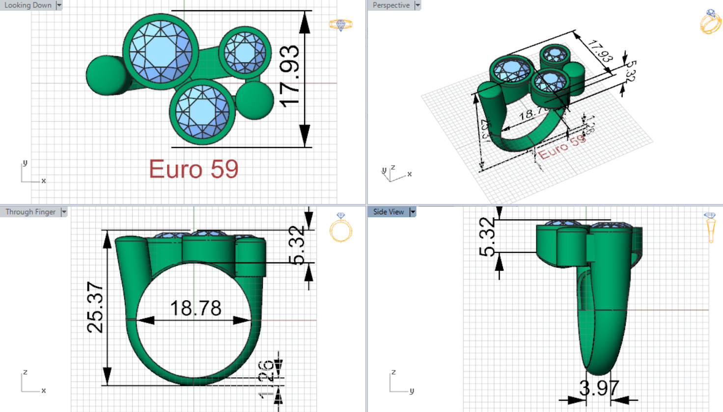 Women gold Ring jr00150 3D print model_25