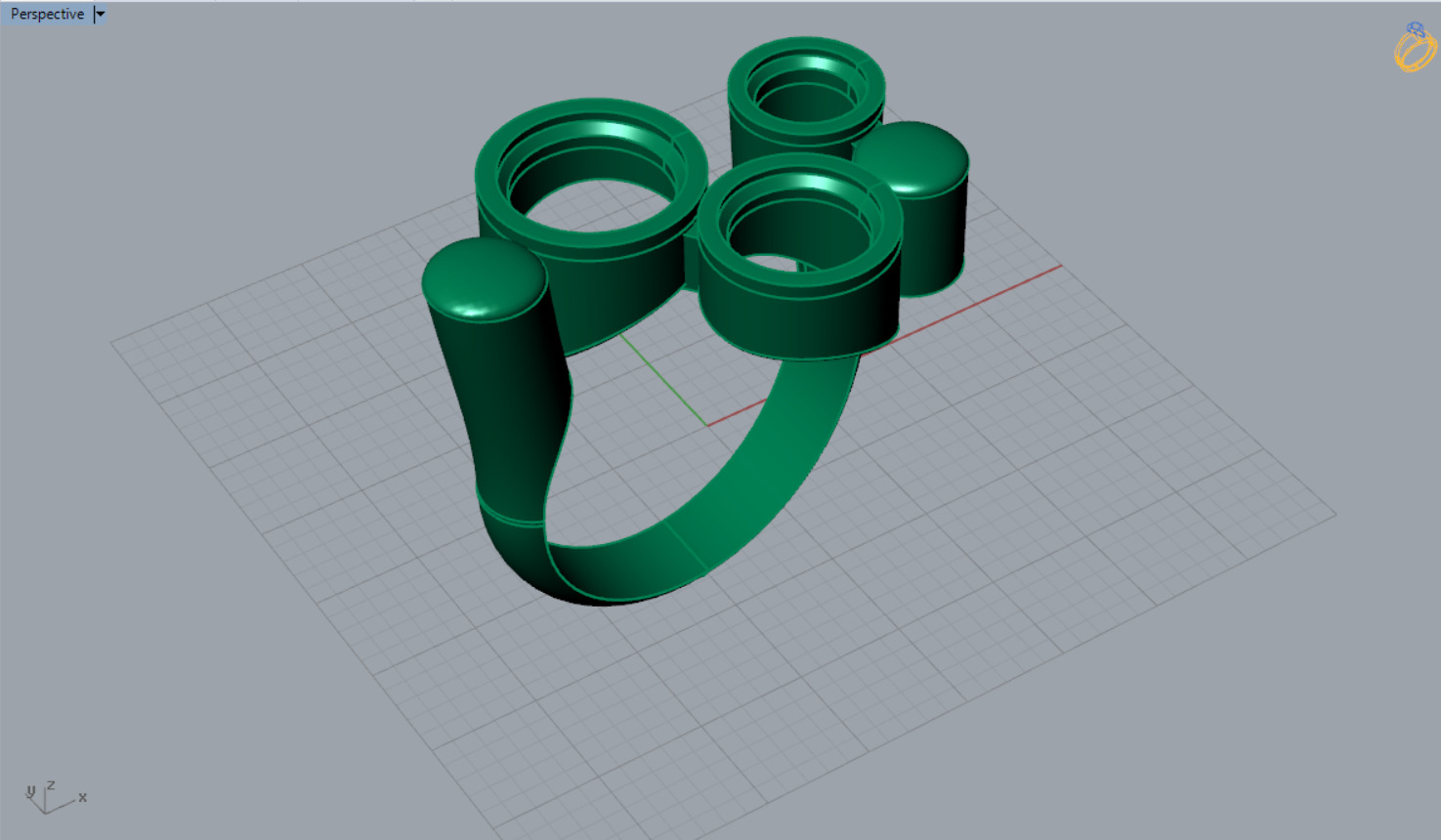 Women gold Ring jr00150 3D print model_5