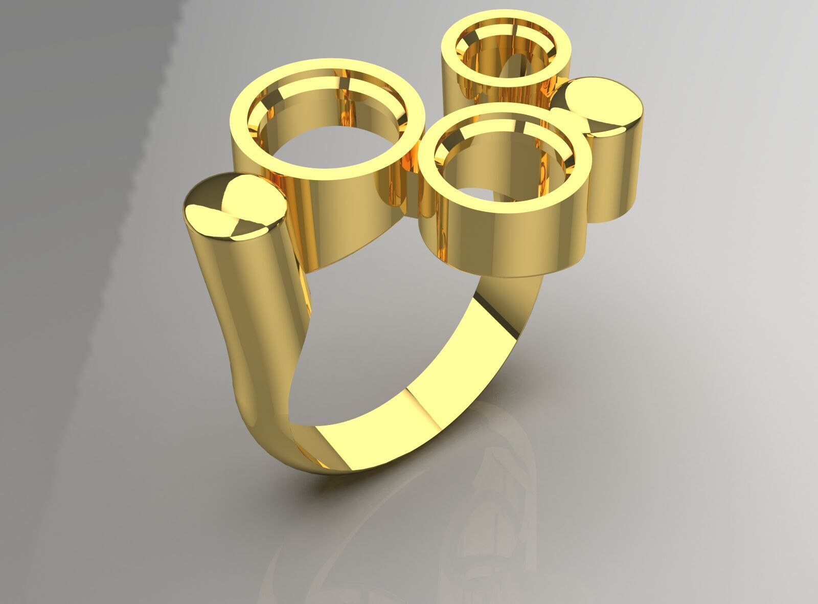 Women gold Ring jr00150 3D print model_16