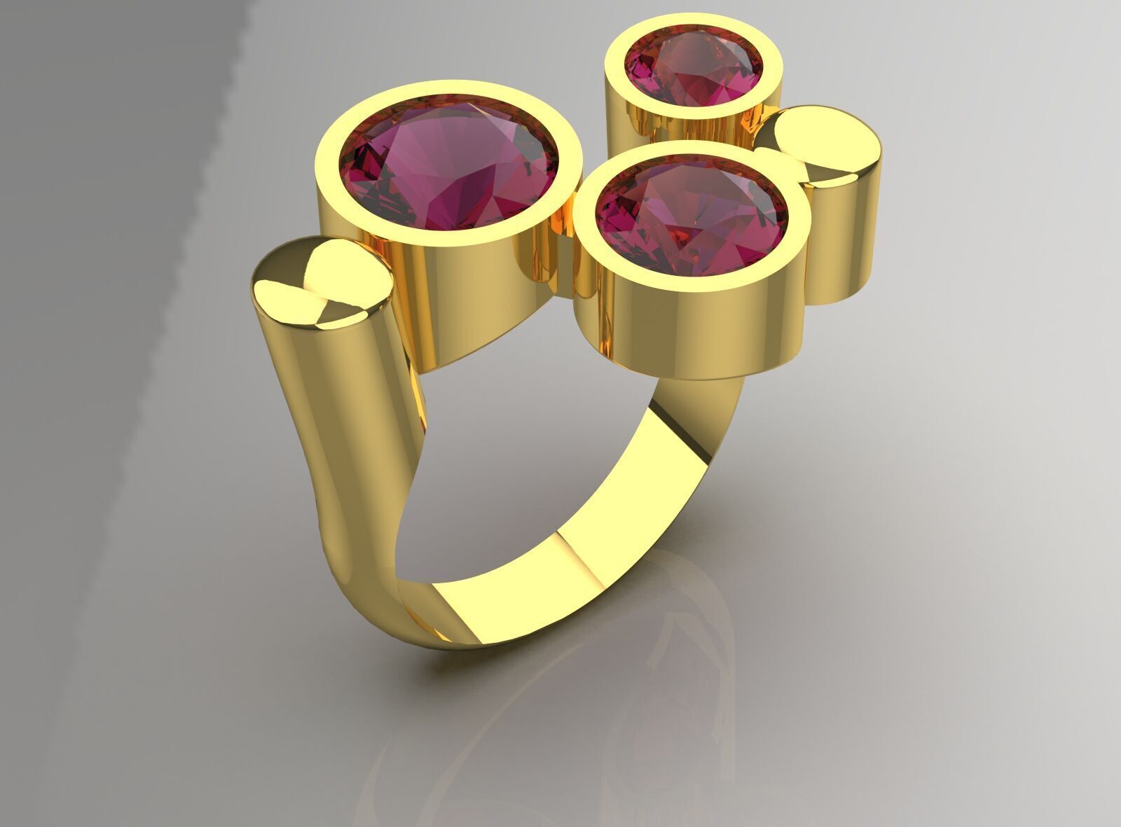 Women gold Ring jr00150 3D print model_17