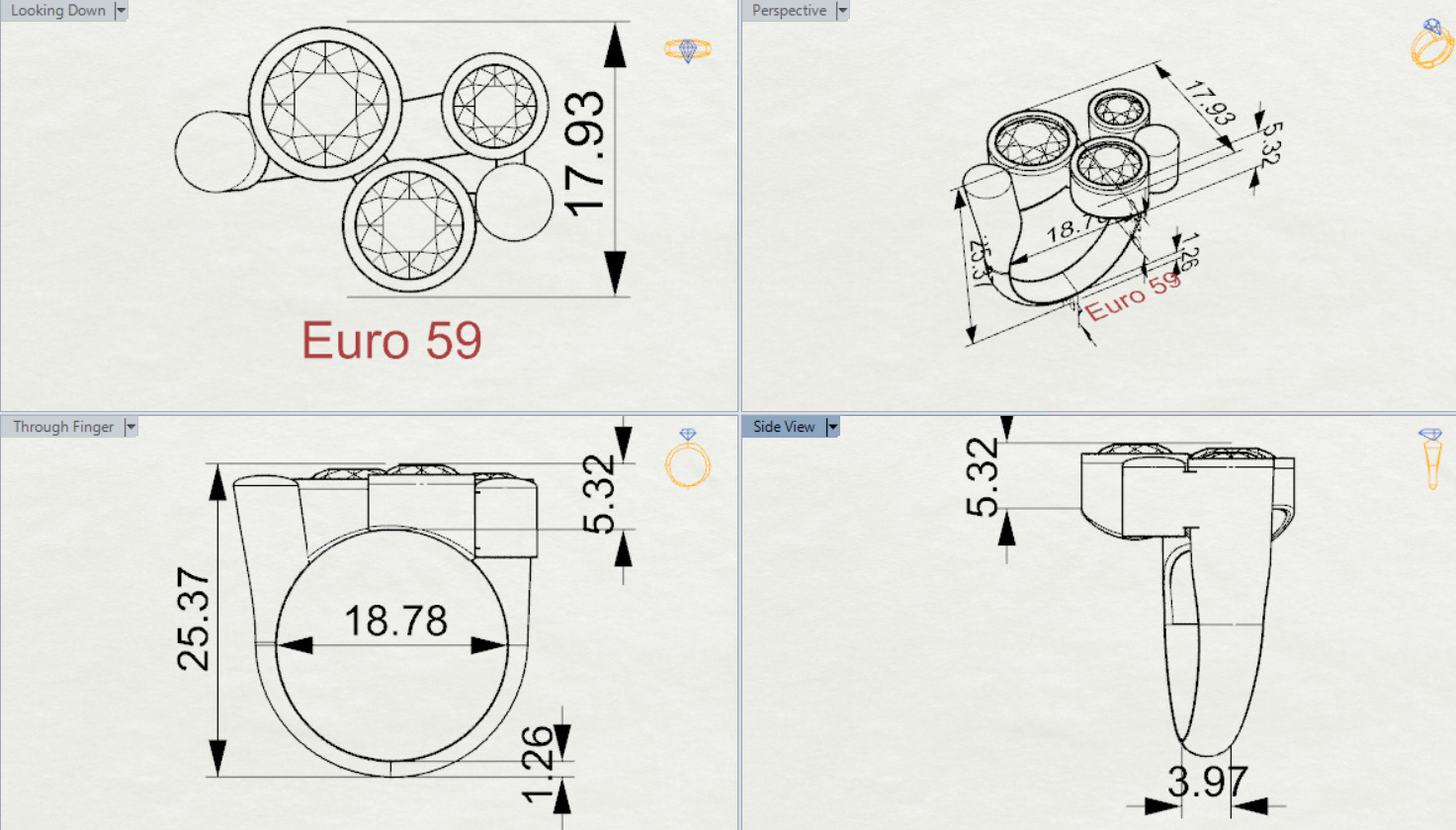 Women gold Ring jr00150 3D print model_19
