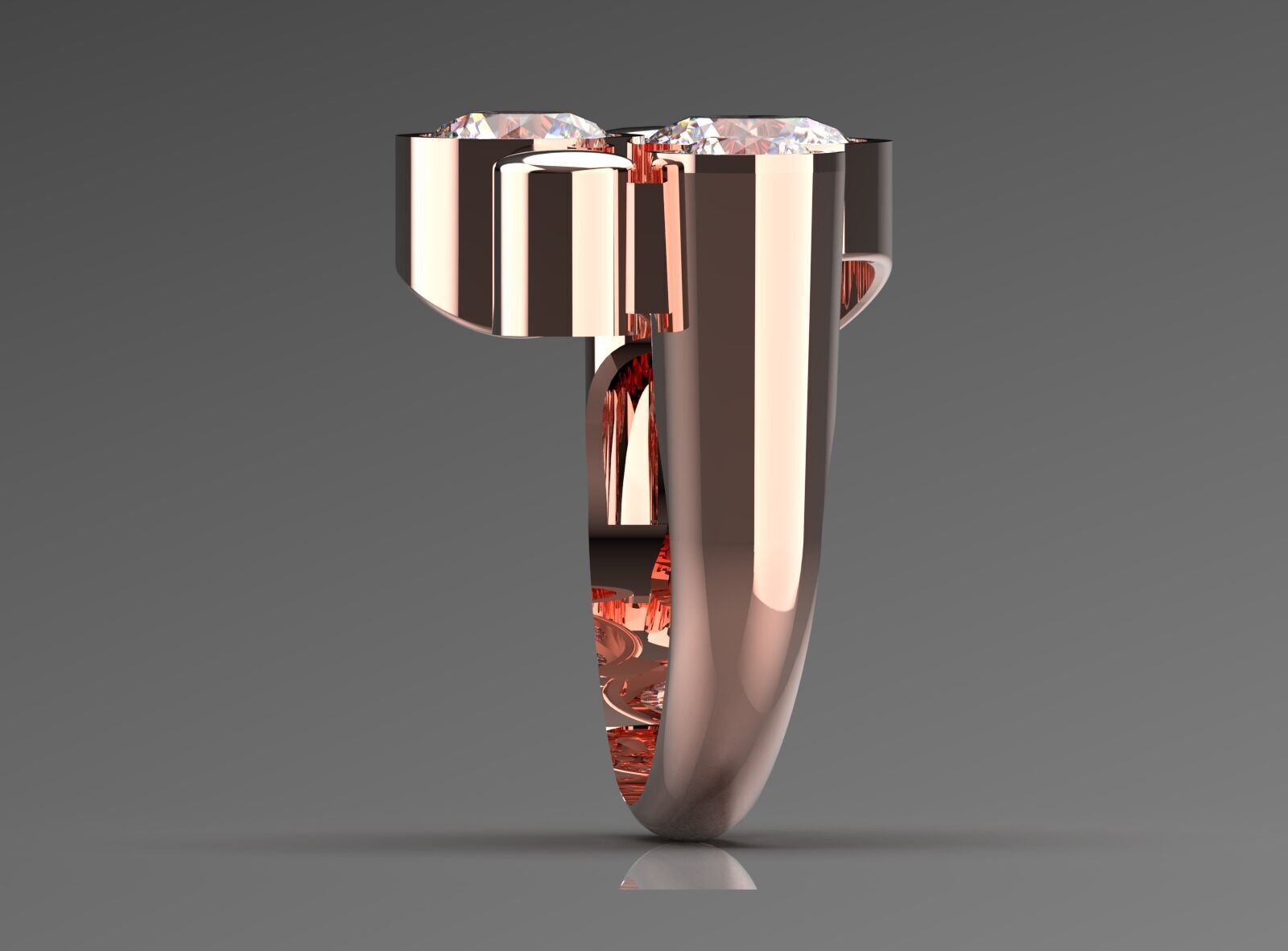 Women gold Ring jr00150 3D print model_2