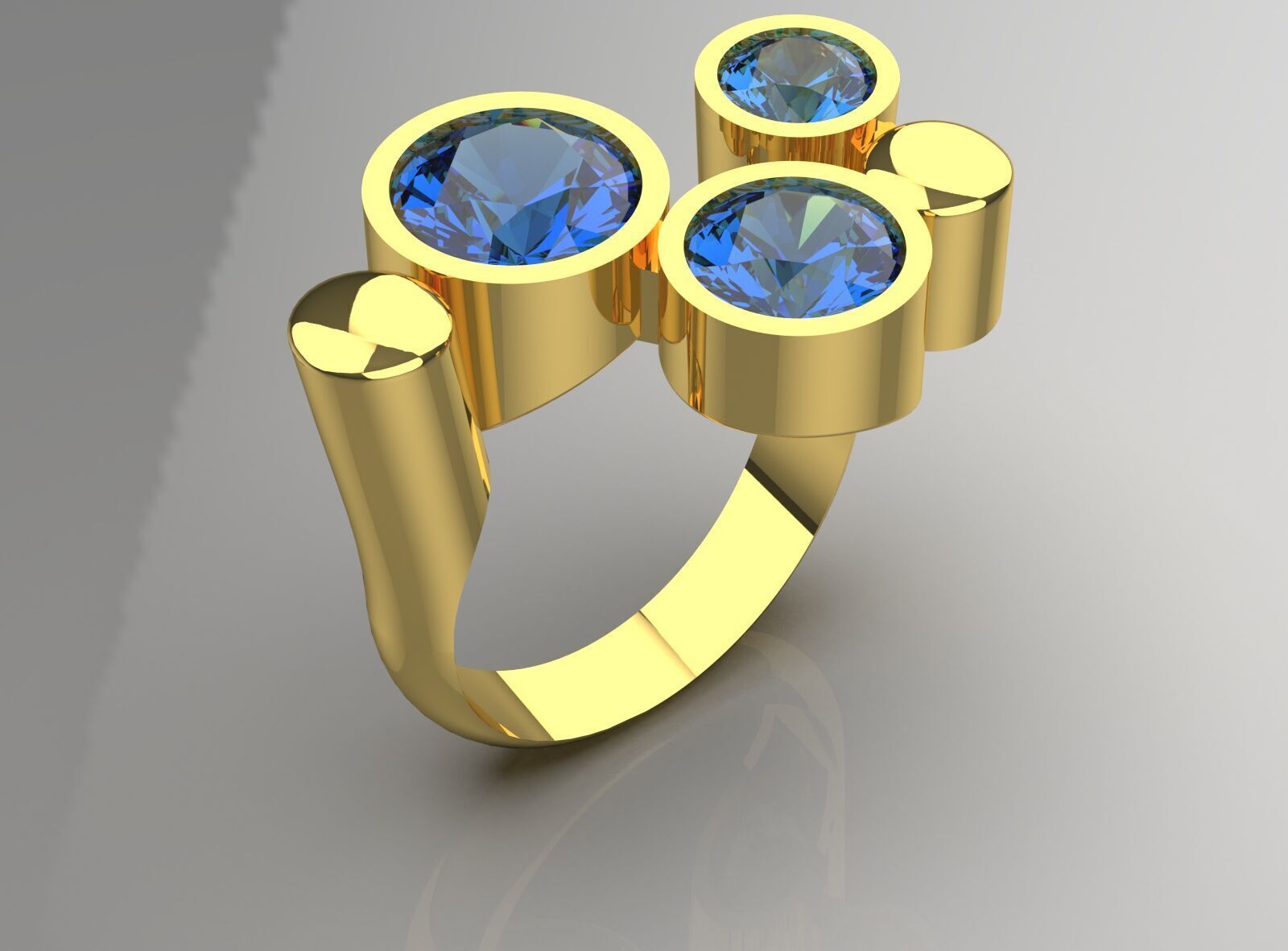 Women gold Ring jr00150 3D print model_15