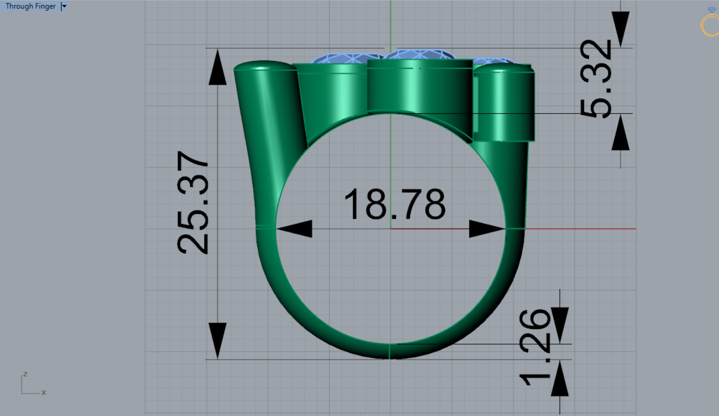 Women gold Ring jr00150 3D print model_10