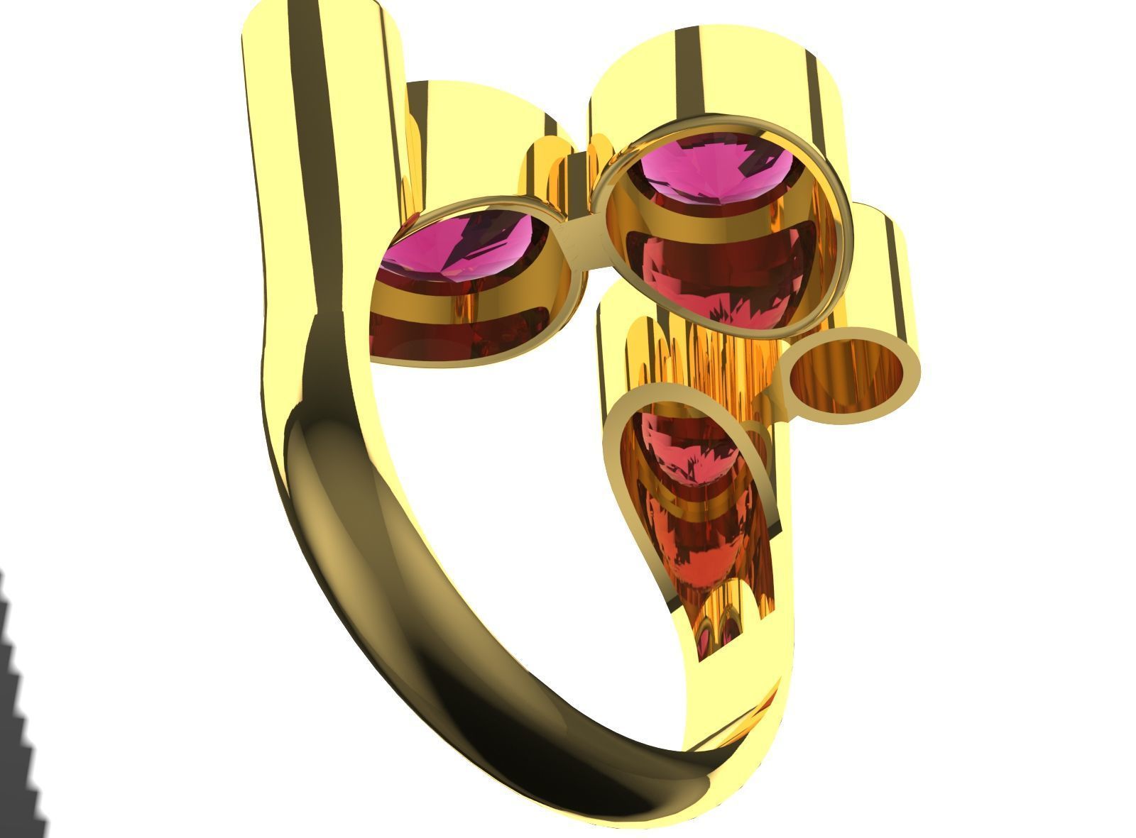 Women gold Ring jr00150 3D print model_18