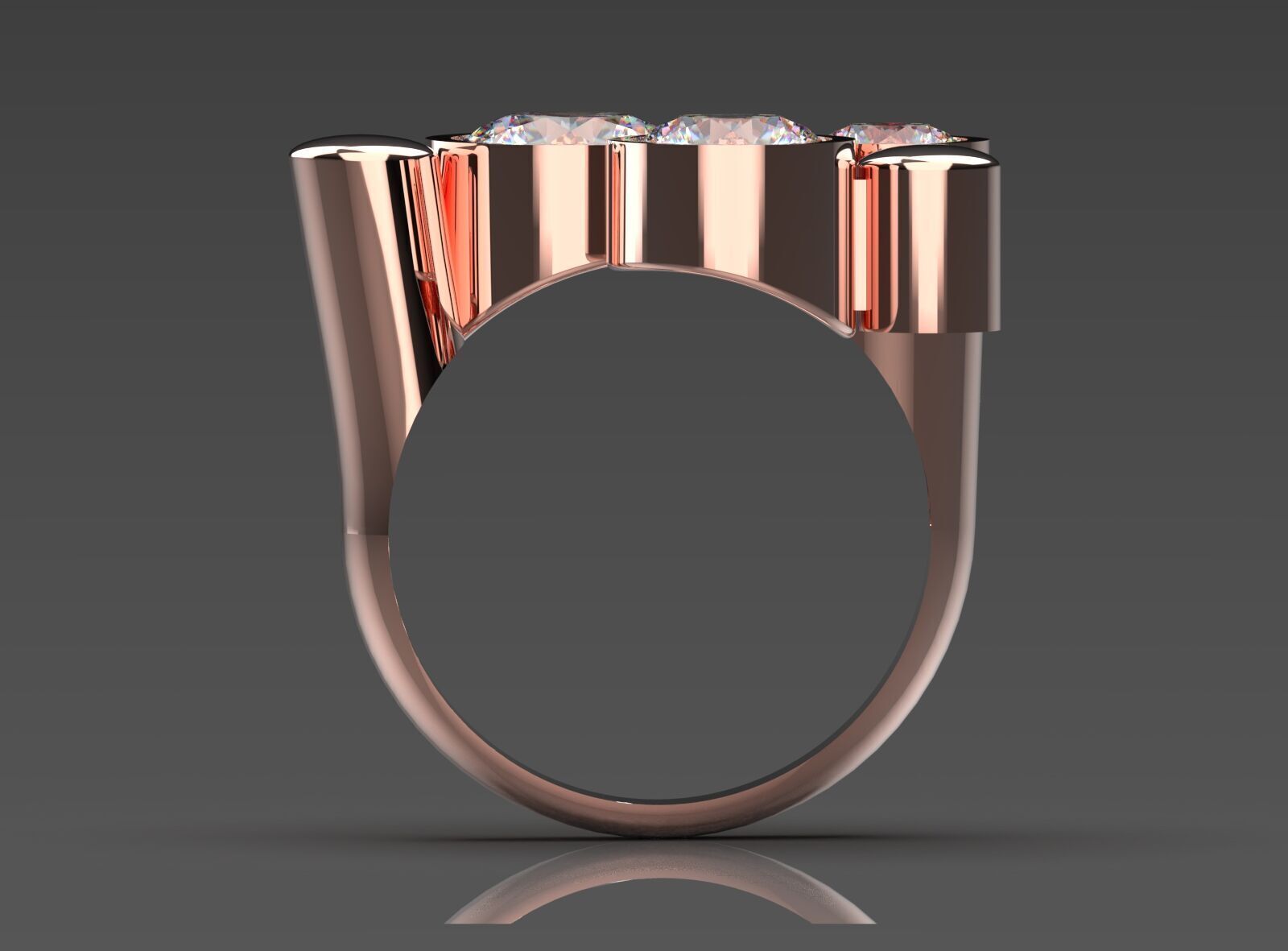 Women gold Ring jr00150 3D print model_1