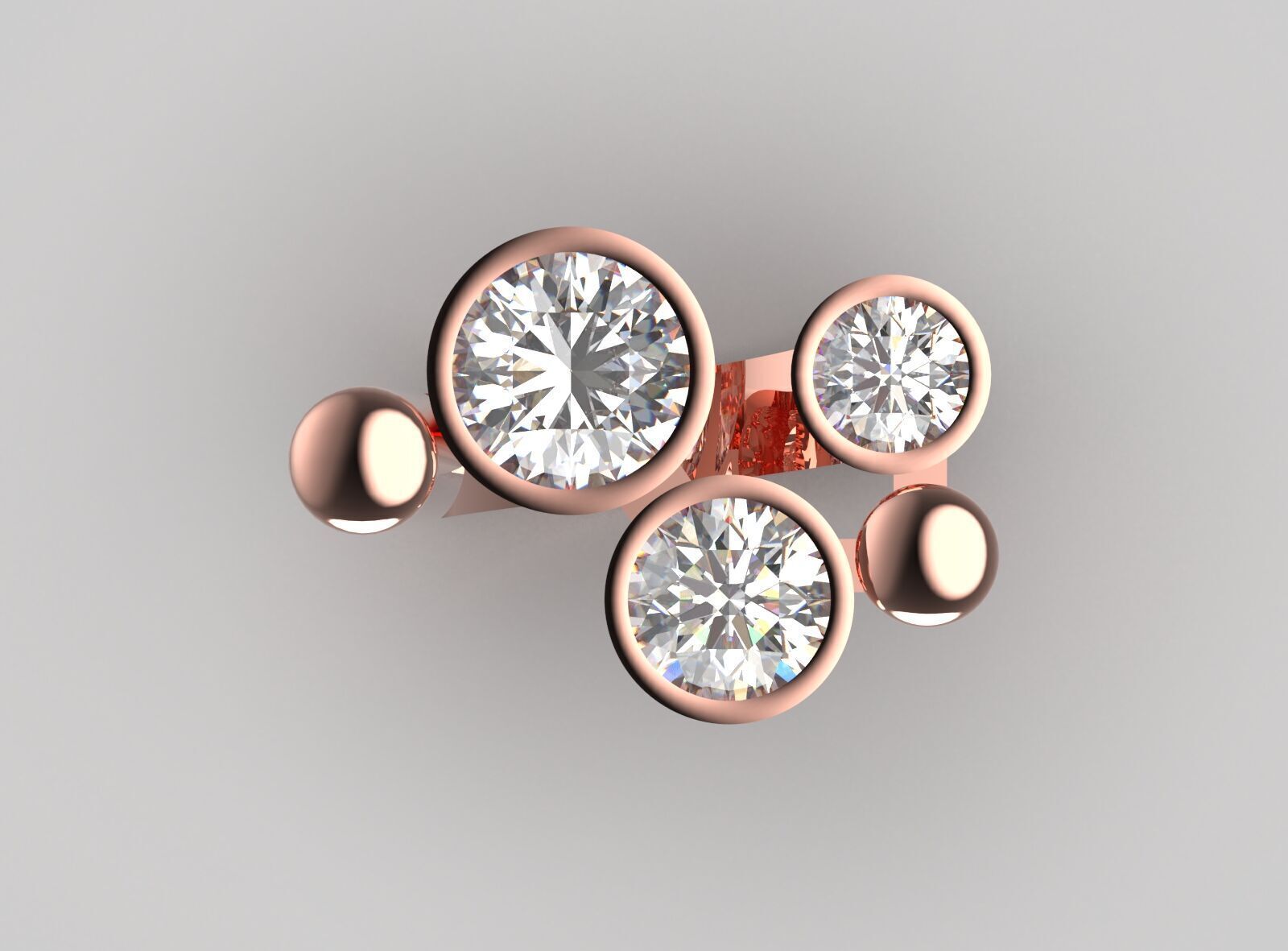 Women gold Ring jr00150 3D print model_3