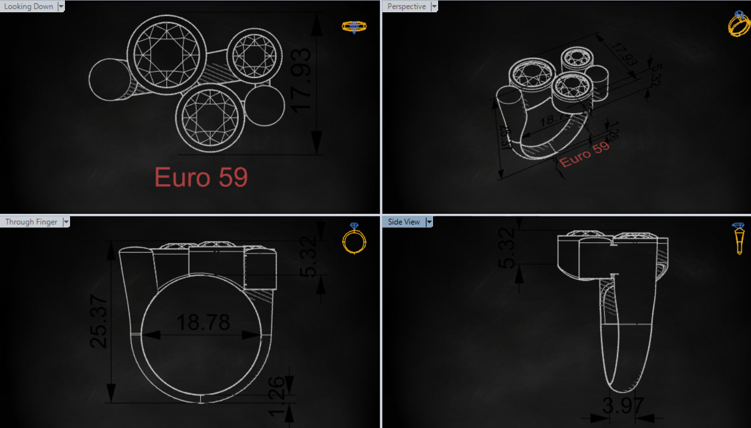 Women gold Ring jr00150 3D print model_24