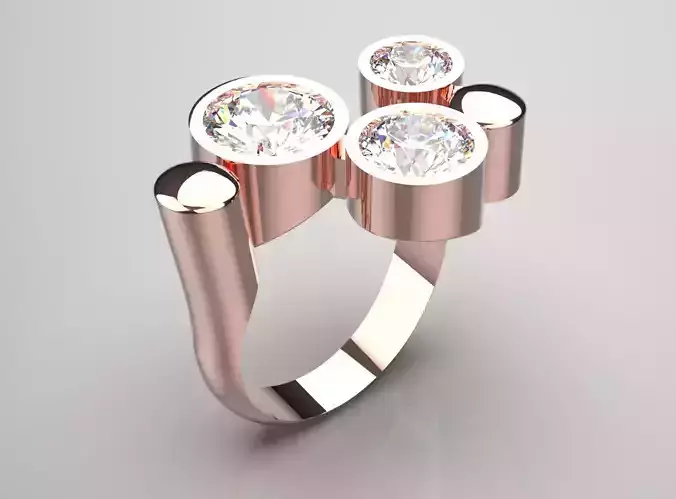 Women gold Ring jr00150 3D print model