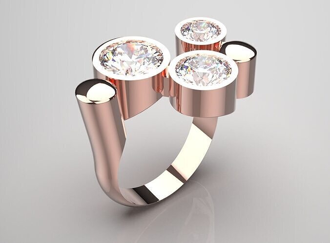 Women gold Ring jr00150 3D print model