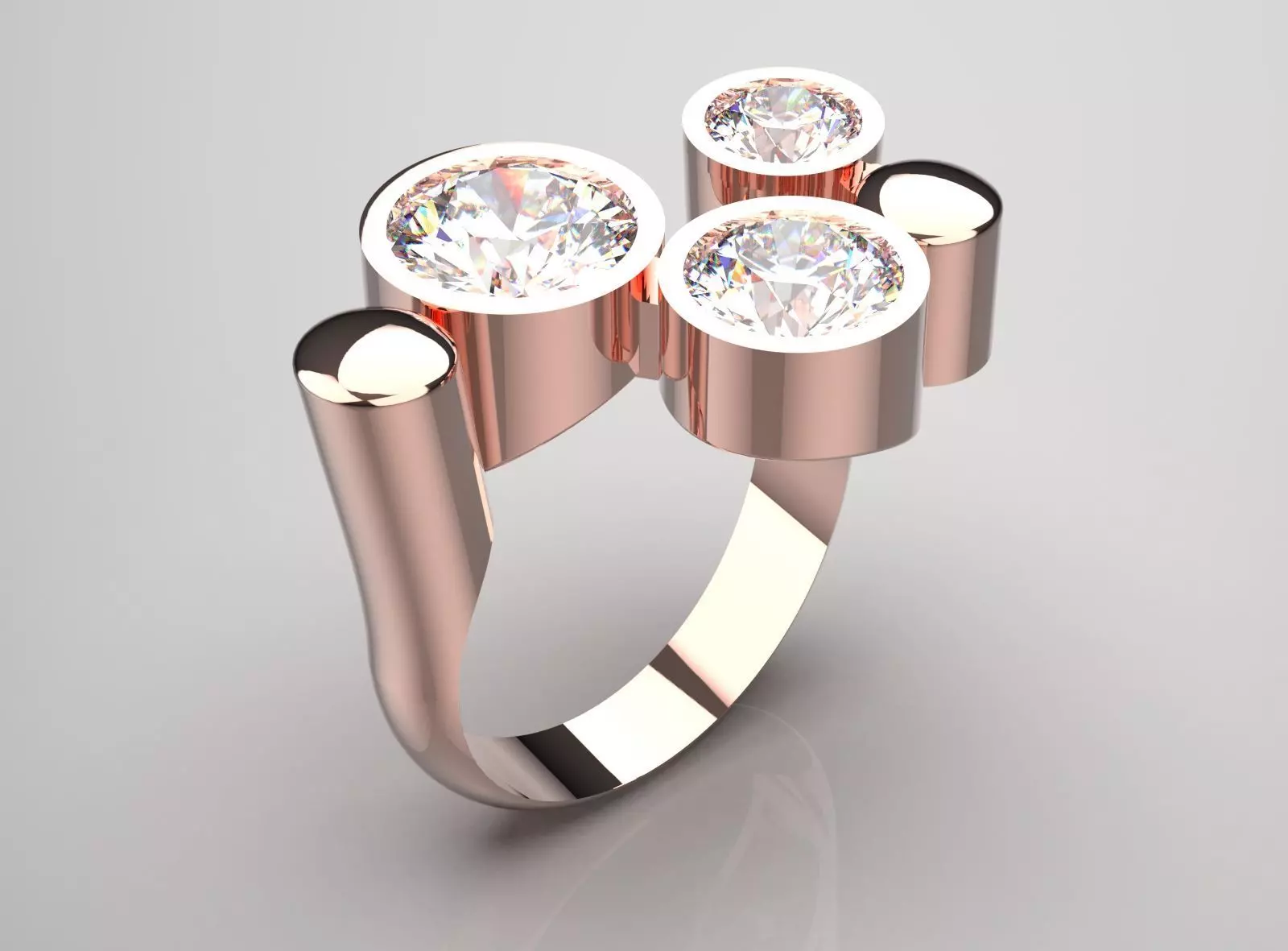 Women gold Ring jr00150 3D print model_0