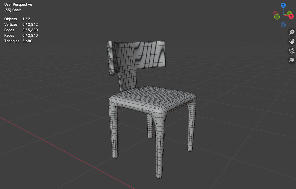 Modern Dining Set with Glass Table and 6 Chairs for Archviz Low-poly 3D model_9