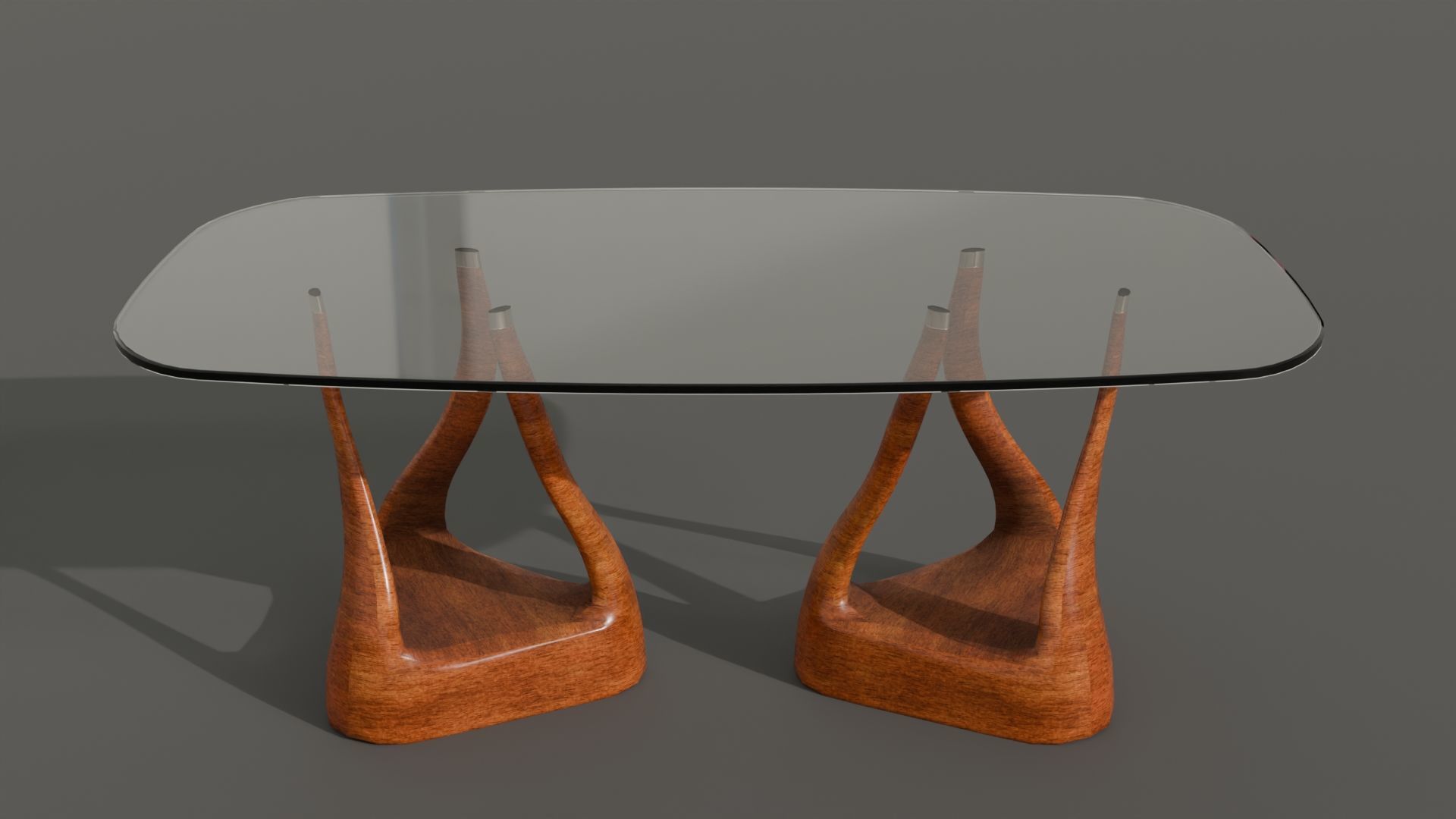 Modern Dining Set with Glass Table and 6 Chairs for Archviz Low-poly 3D model_4