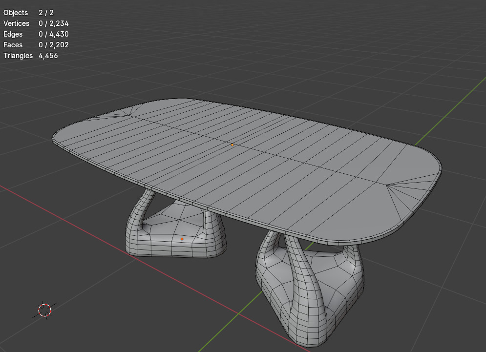 Modern Dining Set with Glass Table and 6 Chairs for Archviz Low-poly 3D model_12