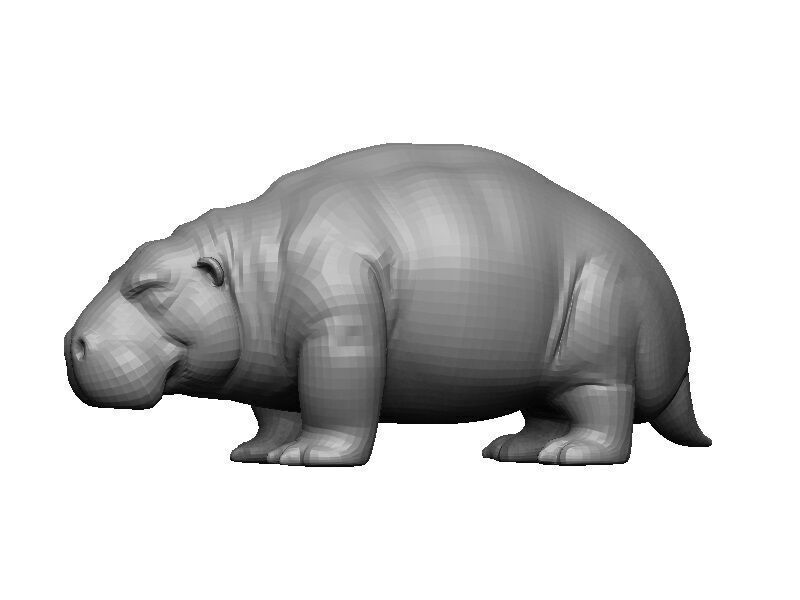 Manatee Low-poly 3D model_9