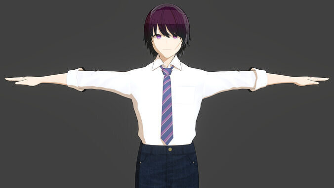 Anime Character 3 Low-poly 3D model