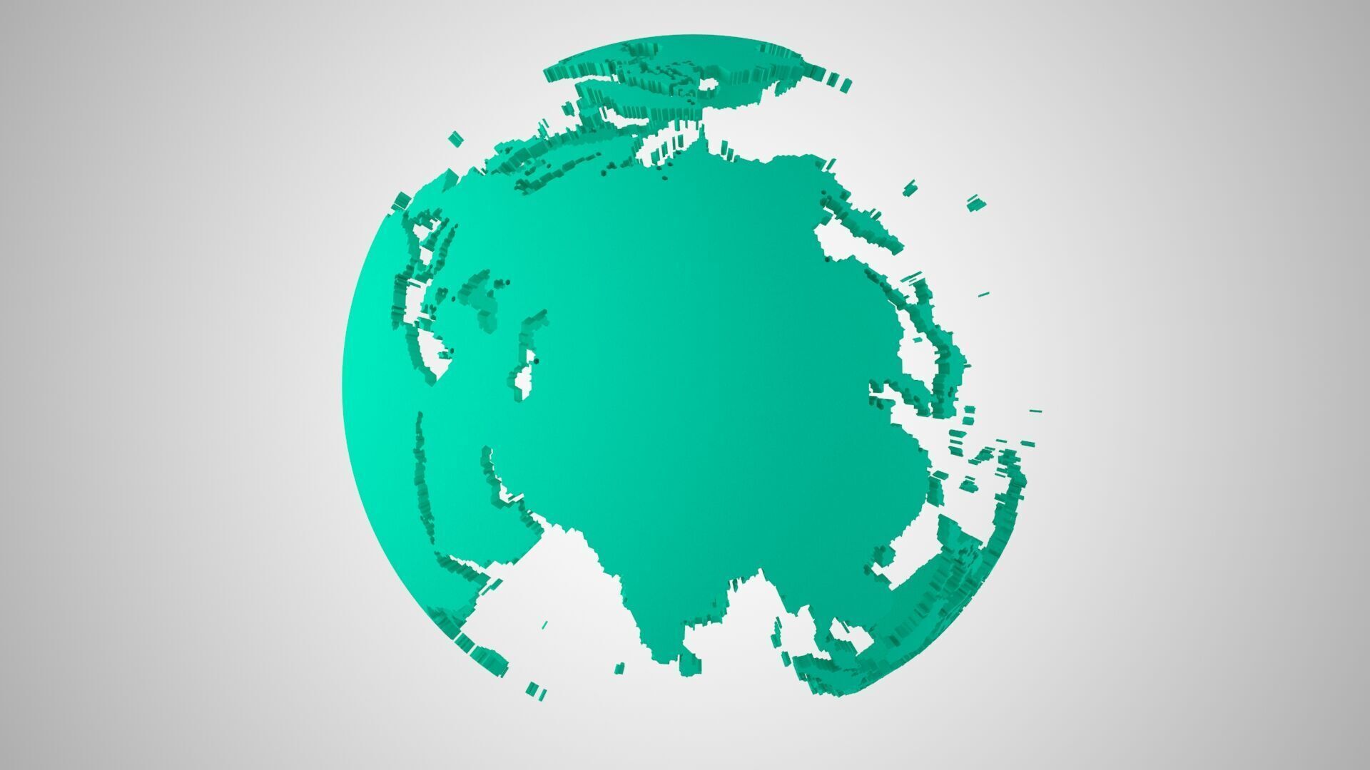 Globe Shell Teal 3D model_4