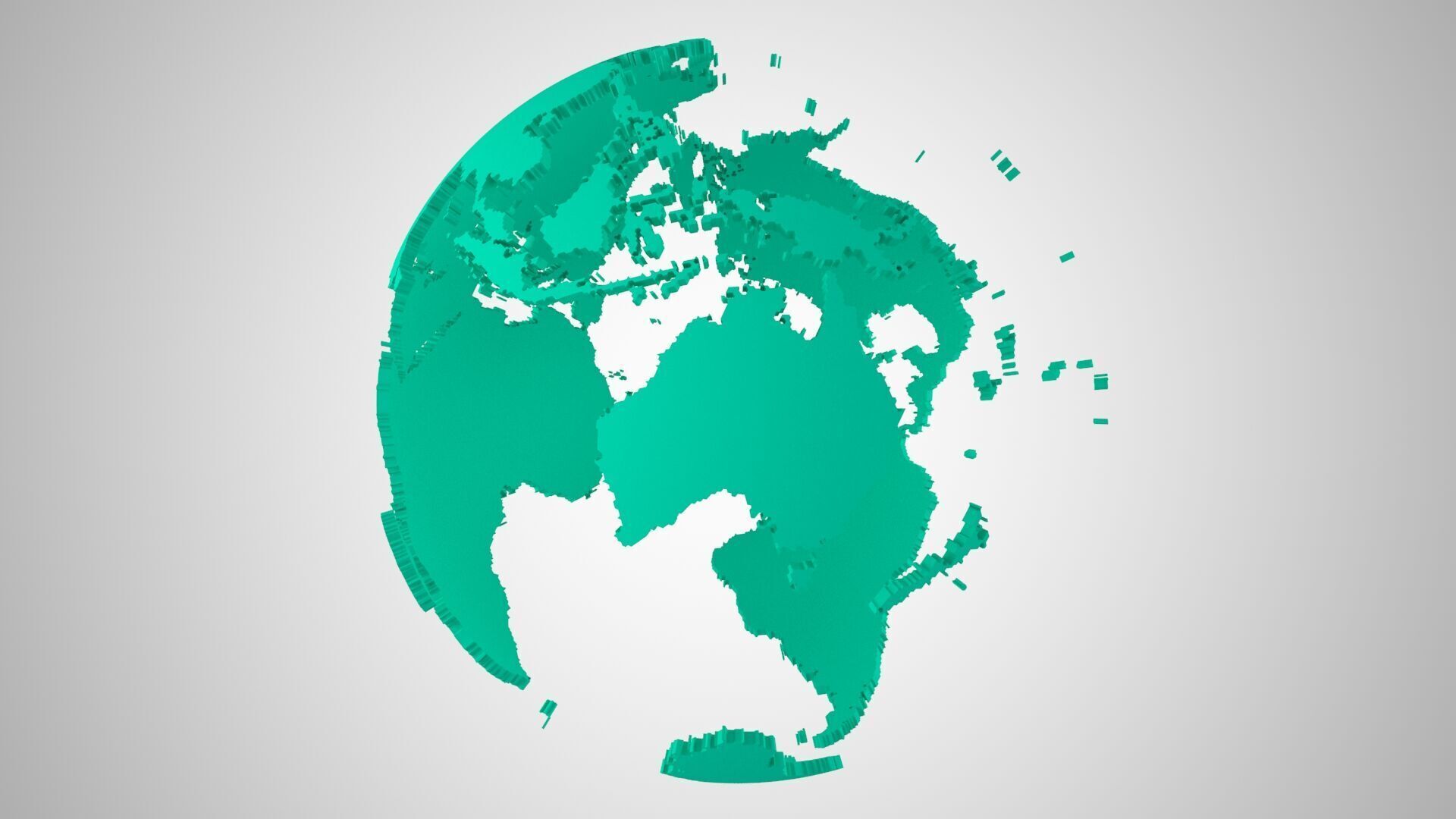 Globe Shell Teal 3D model_5