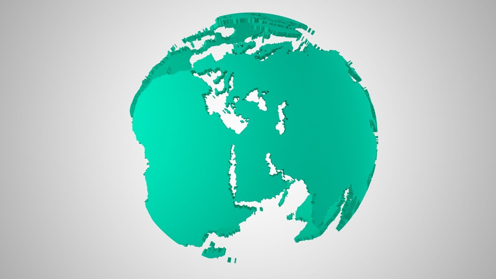 Globe Shell Teal 3D model_3