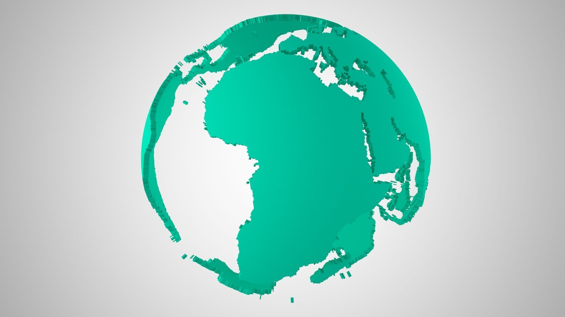 Globe Shell Teal 3D model_2